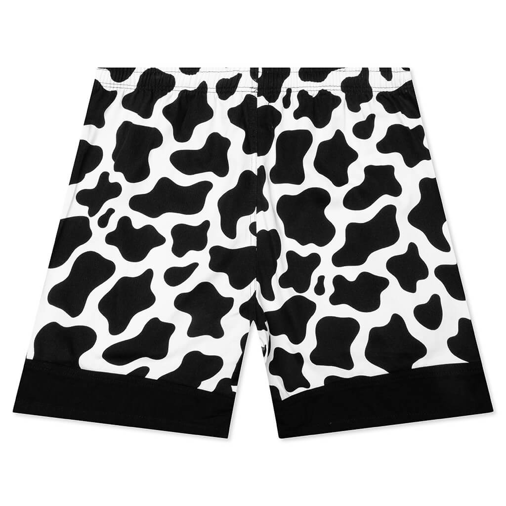 Paneled Cow Dress Short - Black