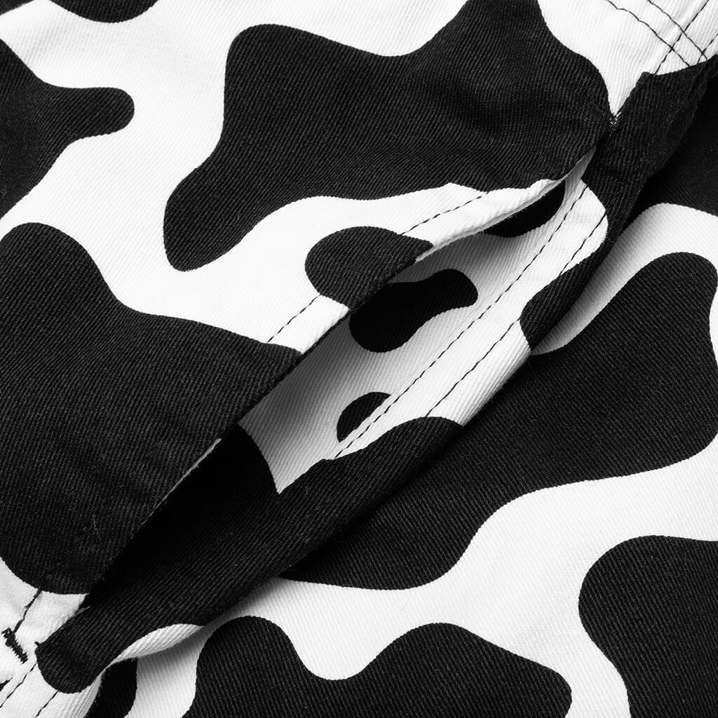 Paneled Cow Dress Short - Black