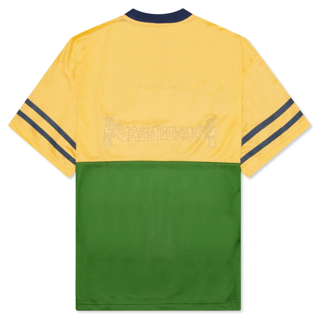 Paneled Football Mesh Shirt - Yellow