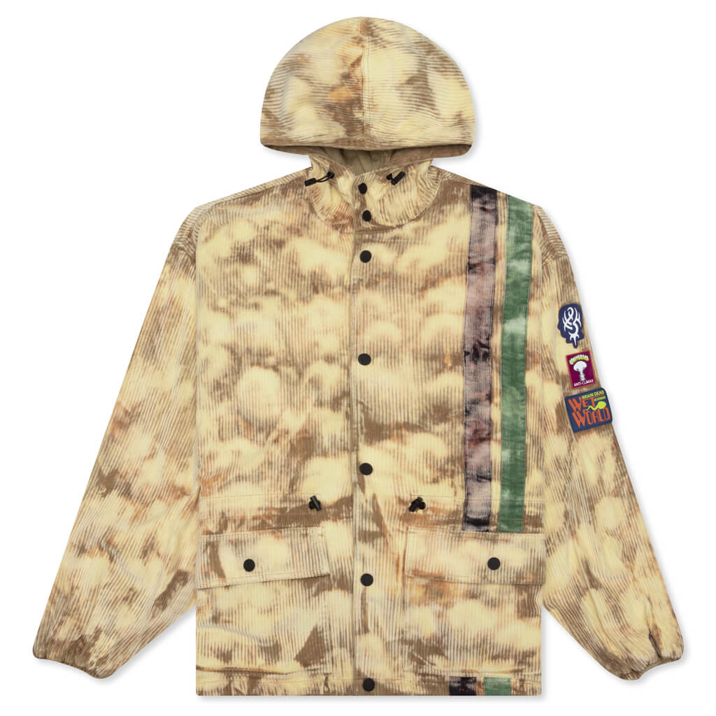 Hooded Corduroy Racing Jacket - Cream