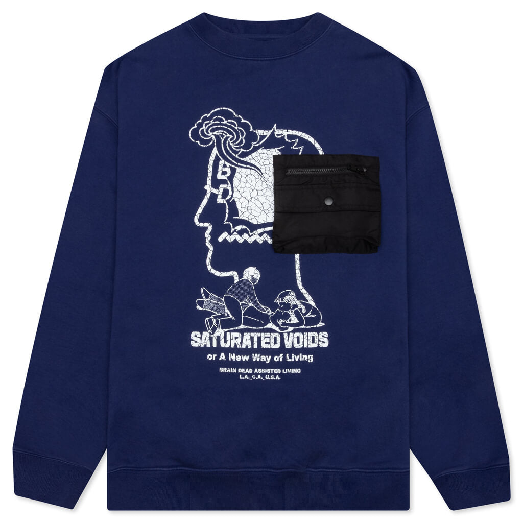 Saturated Voids Crewneck - Vintage Wash Blue