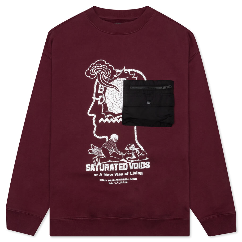 Saturated Voids Crewneck - Vintage Wash Burgundy