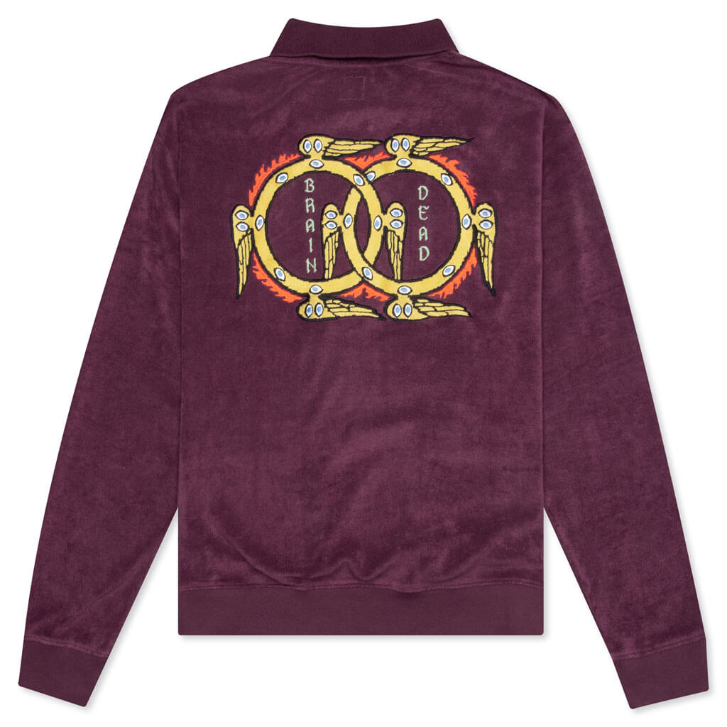 Wing It Half Zip Terry Polo - Burgundy