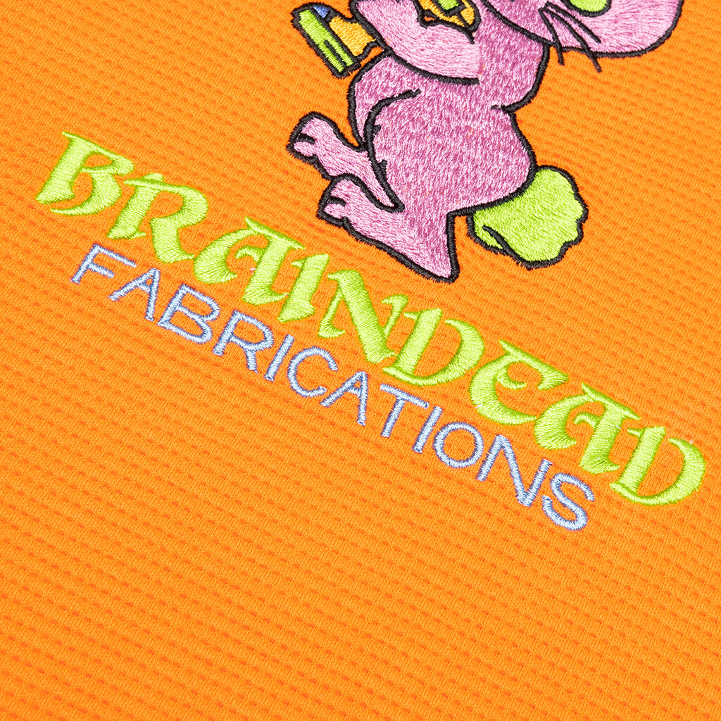 Brain Dead x Dickies Bunny Drill Embroidered Waffle Mockneck Long Sleeve - Burnt Orange