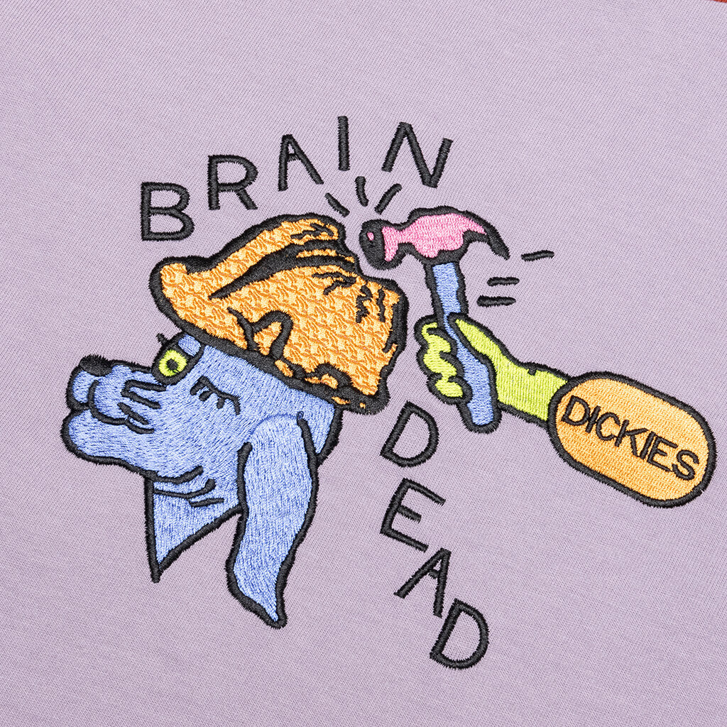 Brain Dead x Dickies Hard Hat Embroidered Ringer T-Shirt - Purple Ash