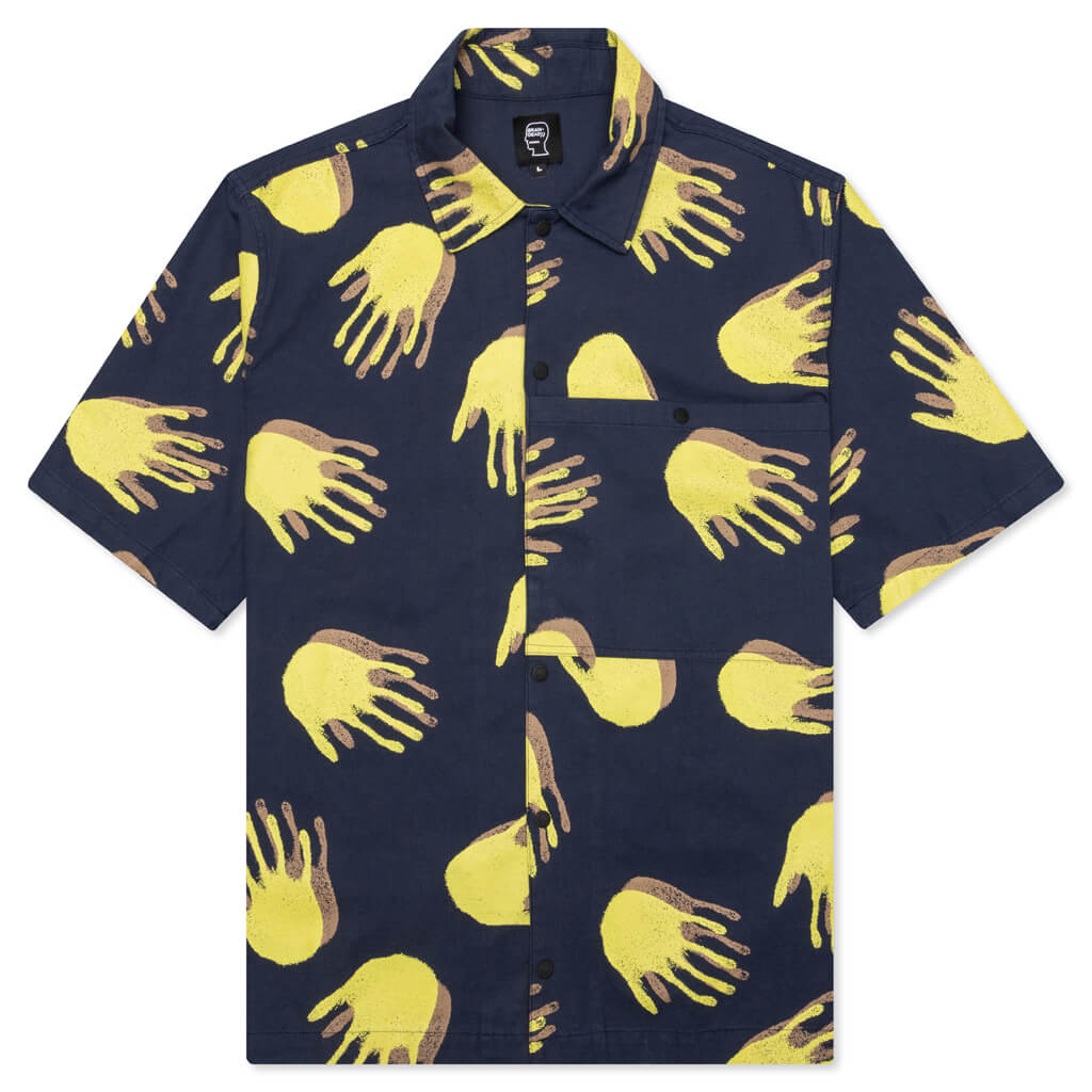Brain Dead x Gotcha Poplin Snap Front Pocket Shirt - Blue