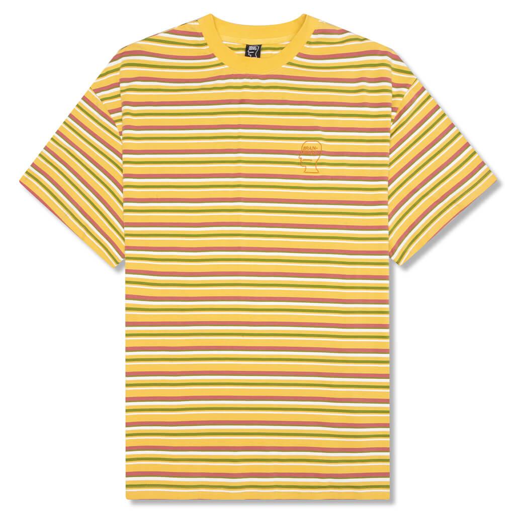 Nineties Blocked Striped T-Shirt - Mustard