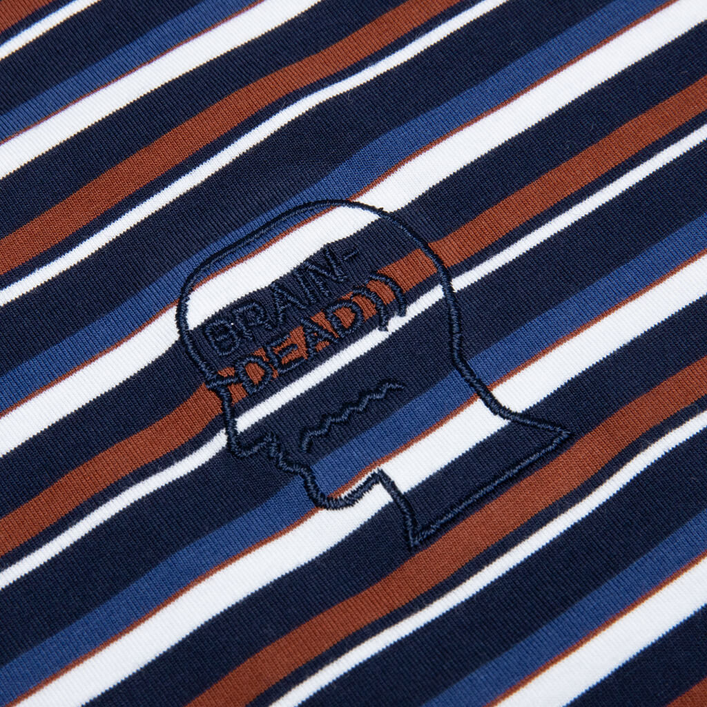 Nineties Blocked Striped T-Shirt - Navy
