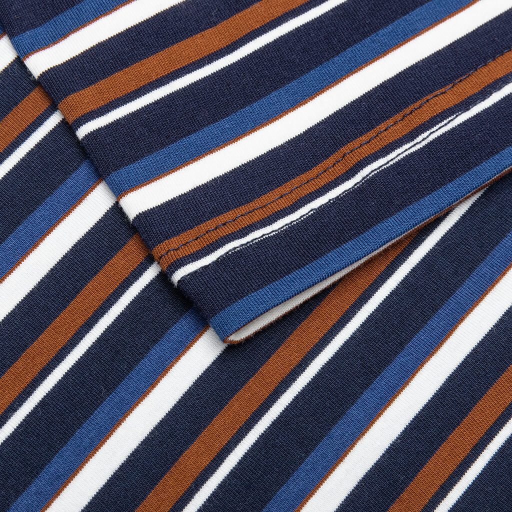 Nineties Blocked Striped T-Shirt - Navy