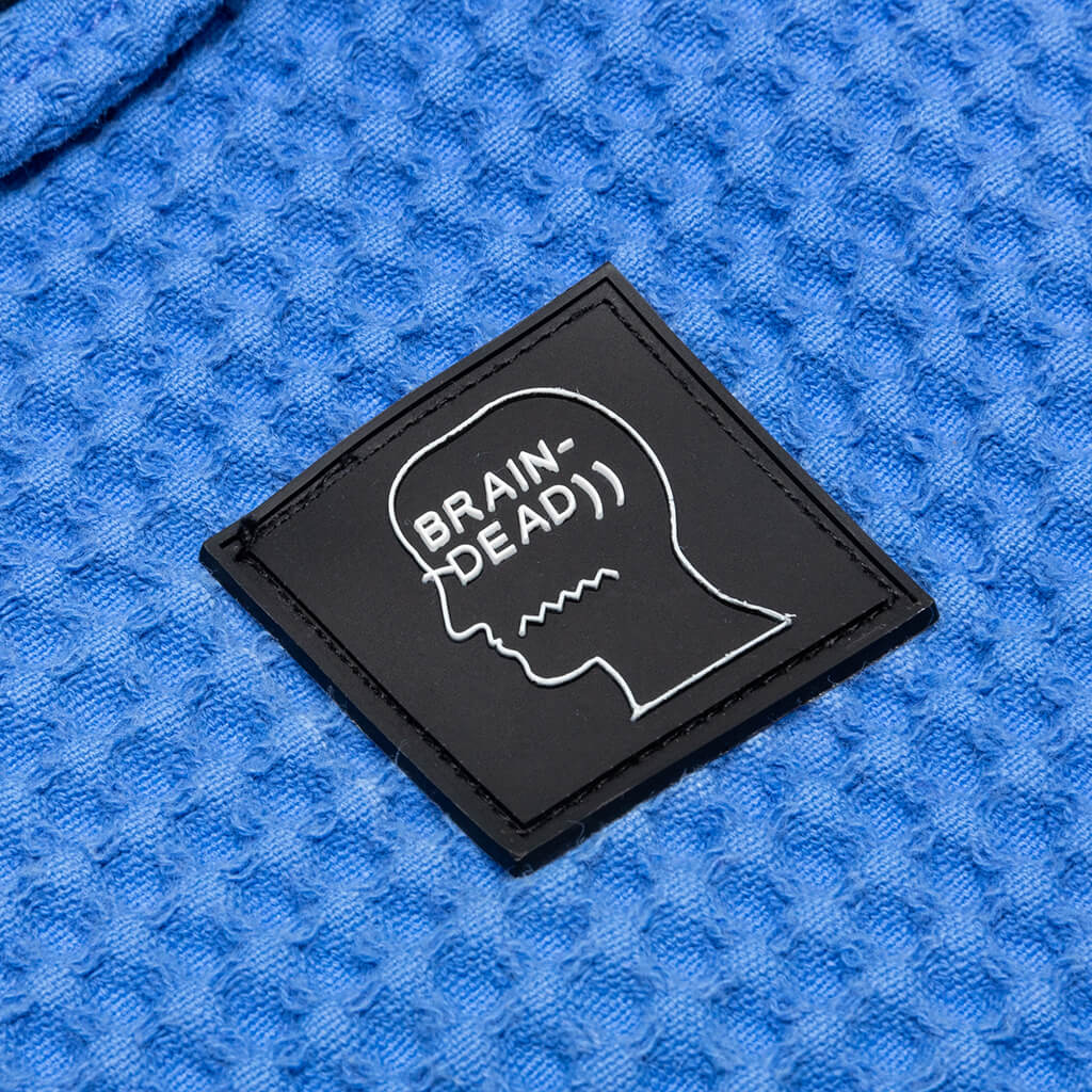 Waffle Snap Front Shirt - Blue