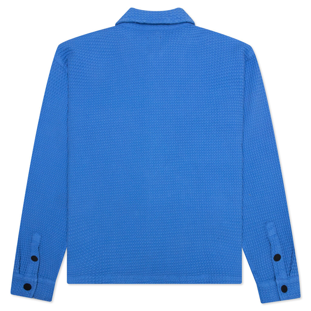 Waffle Snap Front Shirt - Blue