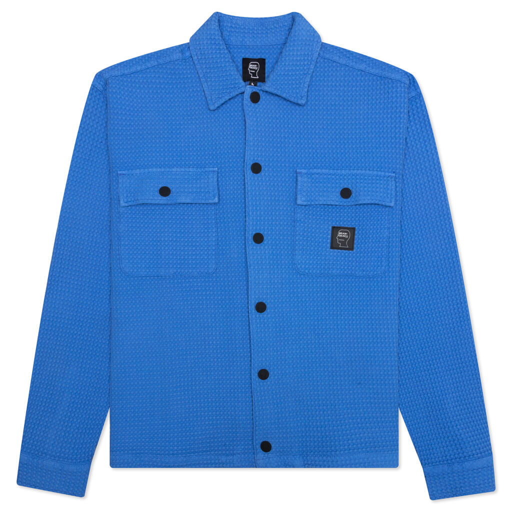 Waffle Snap Front Shirt - Blue