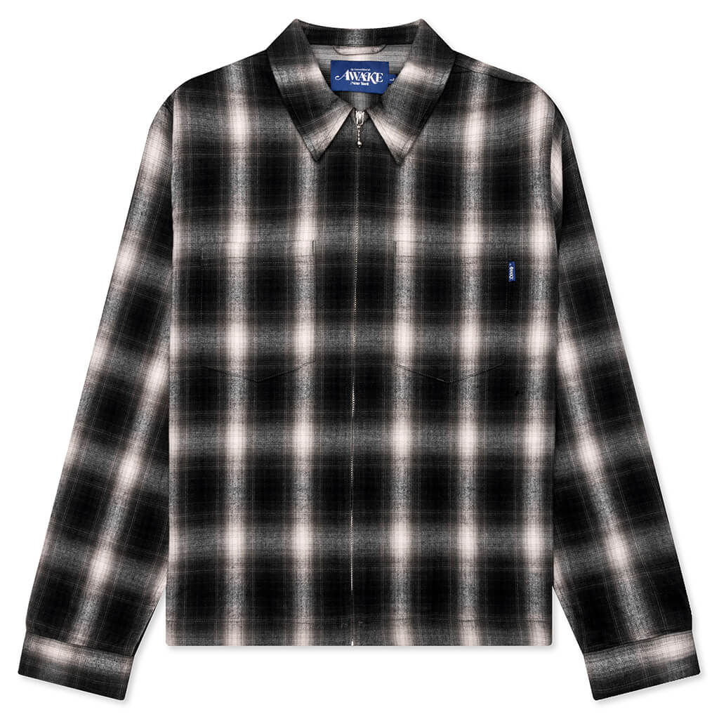 Brushed Flannel Shirt Jacket - Green Multi