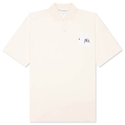 Bunny Embroidery Polo Shirt - Beige