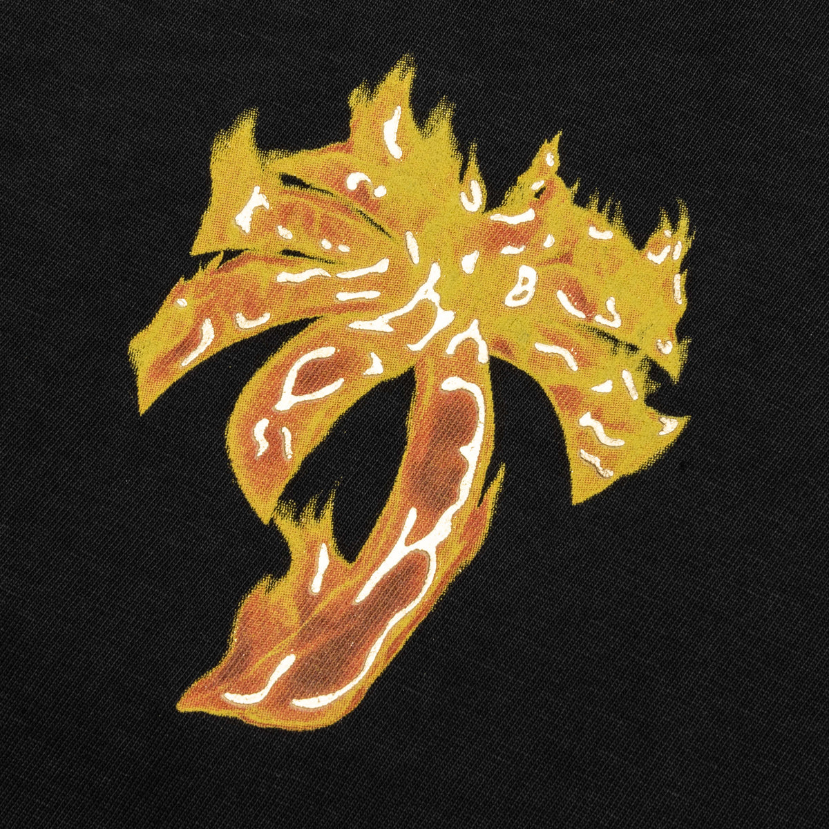 Burning Palm Over Tee - Black/Gold
