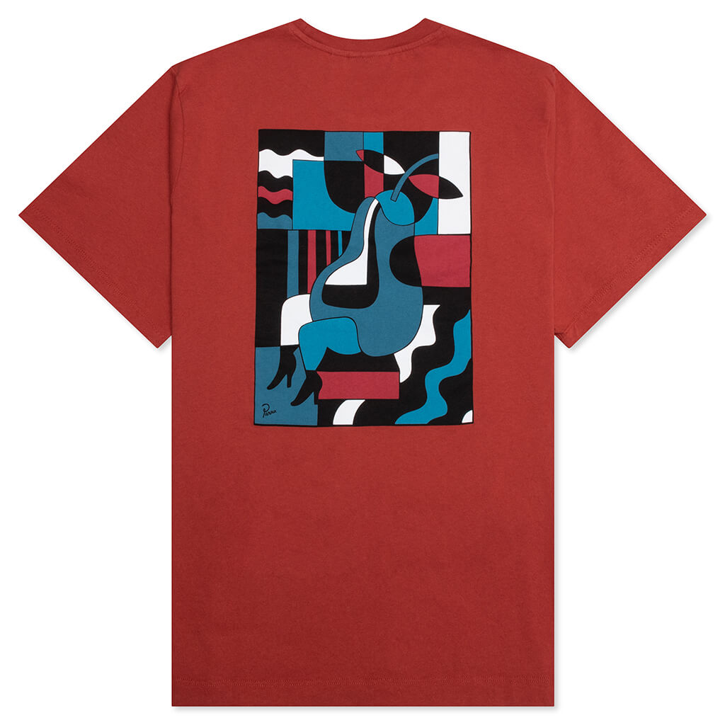 Blue Sitting Pear T-Shirt - Burned Orange