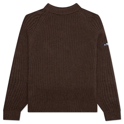 Mirrored Flag Logo Knitted Pullover - Chocolate