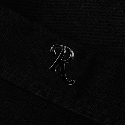 Mirrored Flag Logo Polar Fleece Hooded Pullover - Black