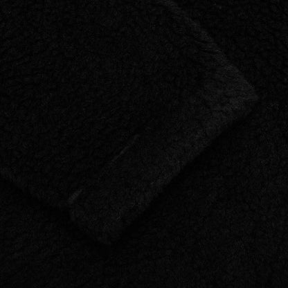 Mirrored Flag Logo Polar Fleece Hooded Pullover - Black