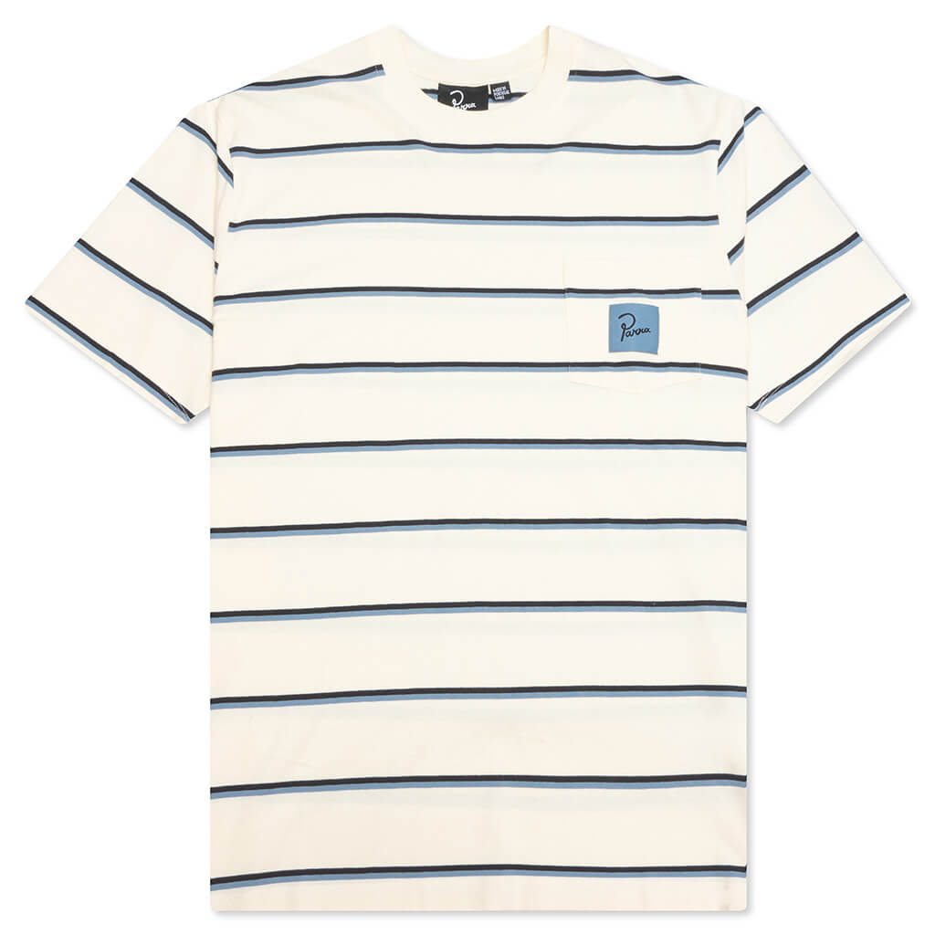 Striper Pocket Logo T-Shirt - Dusty Blue