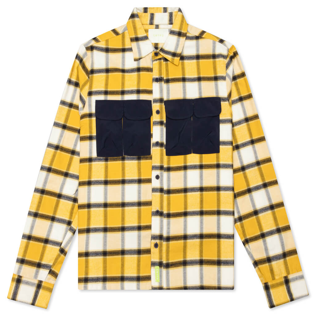Janis Button Up - Plaid Mustard