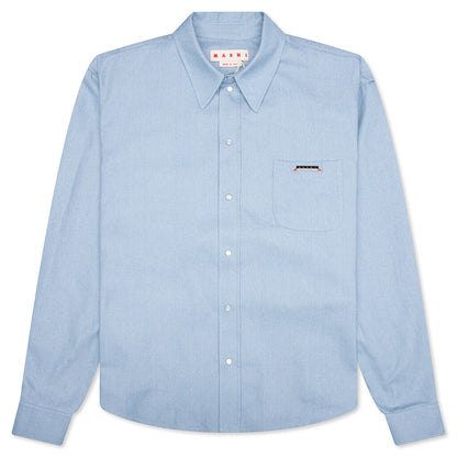 Blue Denim Shirt with Trunakaroo Plaque- Iris Blue