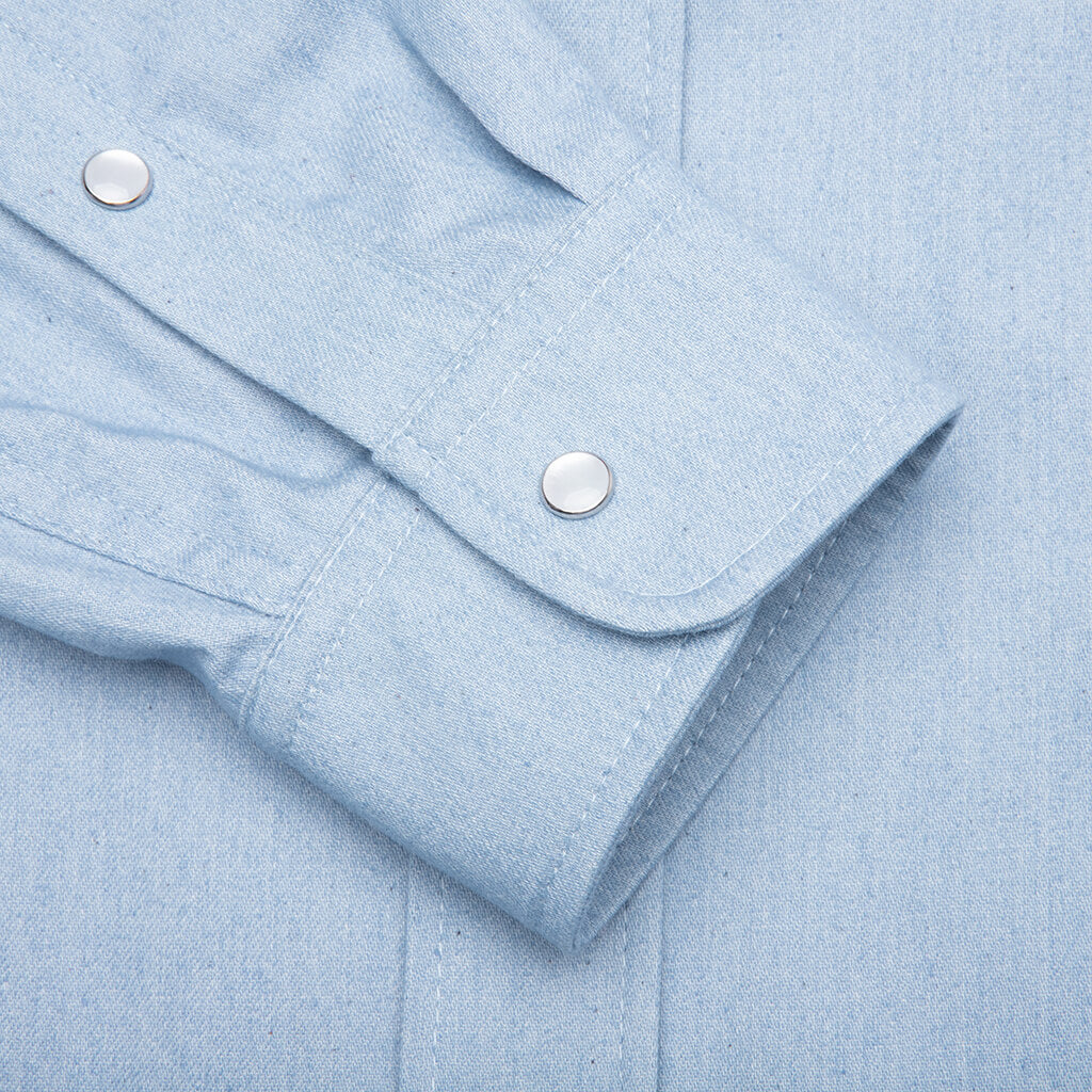 Blue Denim Shirt with Trunakaroo Plaque- Iris Blue