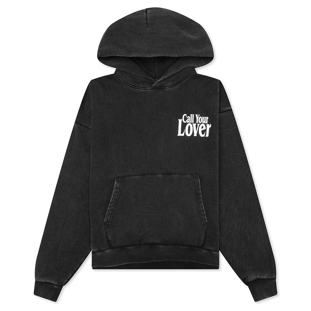 Call My Lover Hoodie - Washed Black