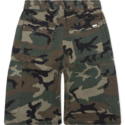 Camo Pleated Cargo Shorts - Camo