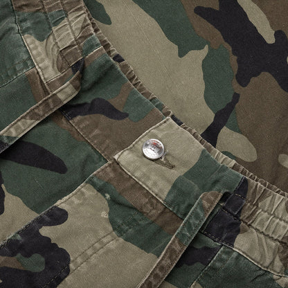 Camo Pleated Cargo Shorts - Camo