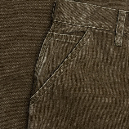 Canvas Double Knee Work Pant - Washed Moss Green