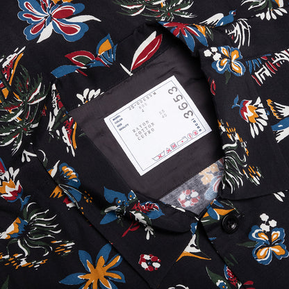 Car Race Tropical Print Shirt - Black/Tropical