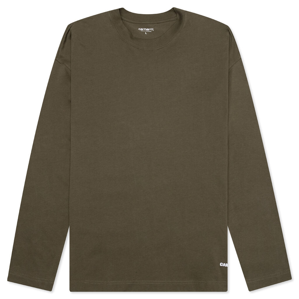 Link Script L/S T-Shirt - Nettle/White