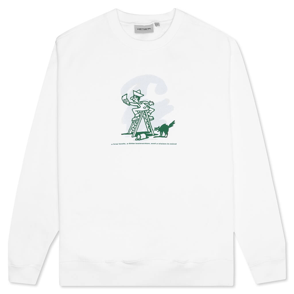 Lucky Painter Sweat - White/Bonsai