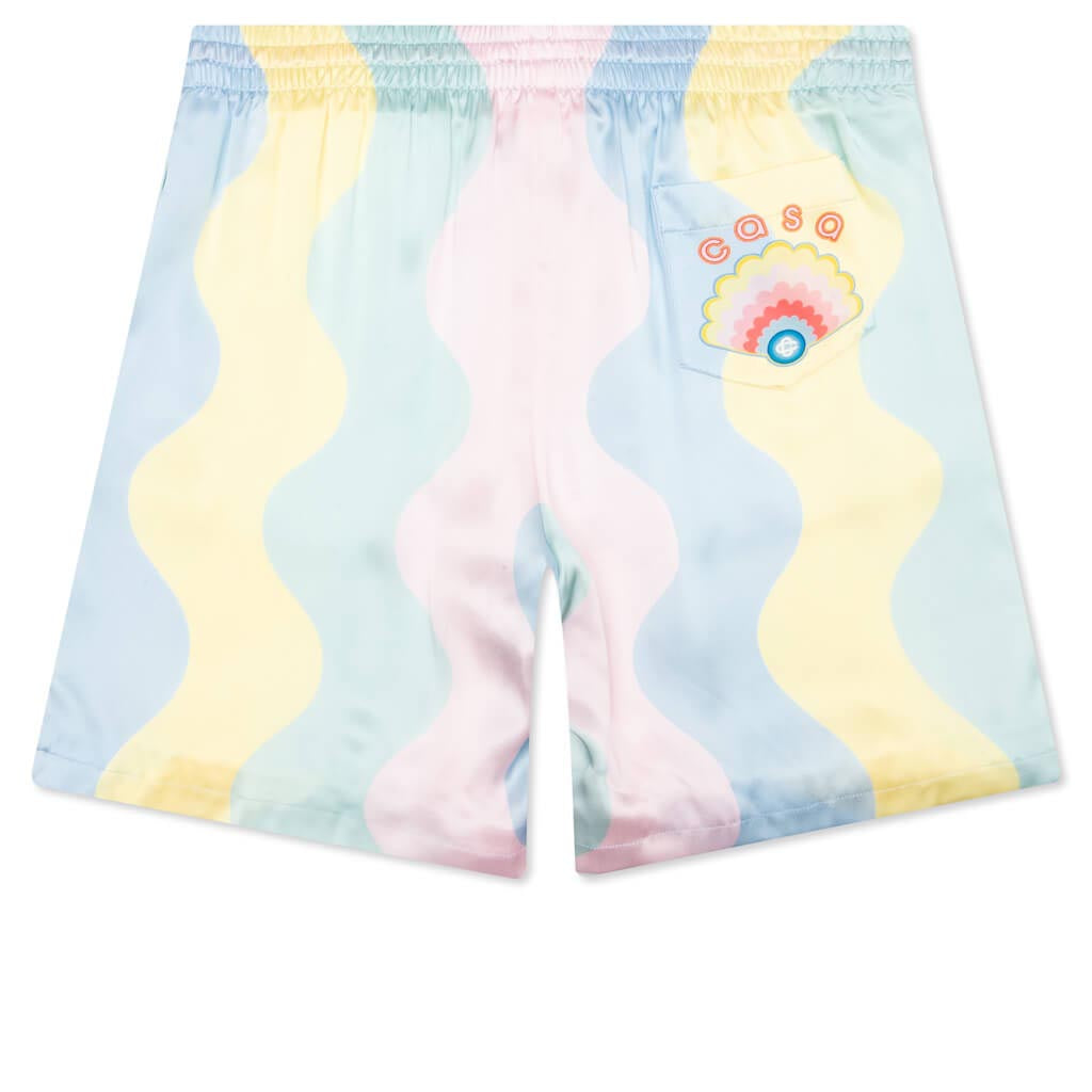 Casa Shell Wave Silk Shorts w/ Drawstrings - Multi