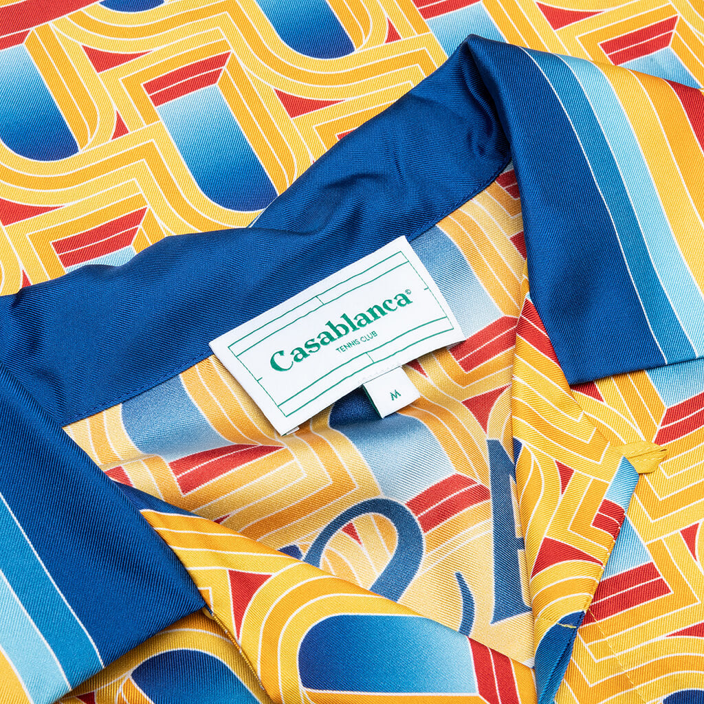 L'Arche De Jour Cuban Collar Silk Shirt - Multi
