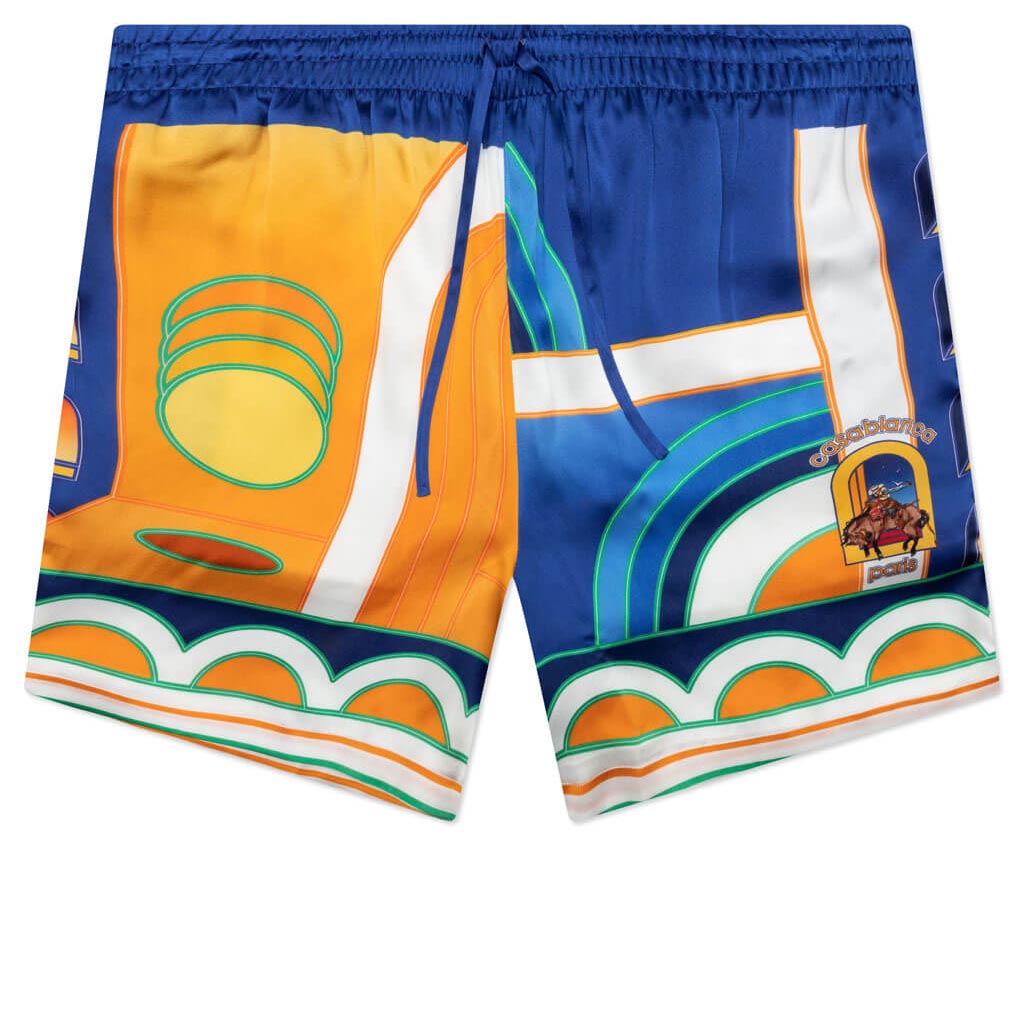 Paysage Silk Satin Shorts - Multi