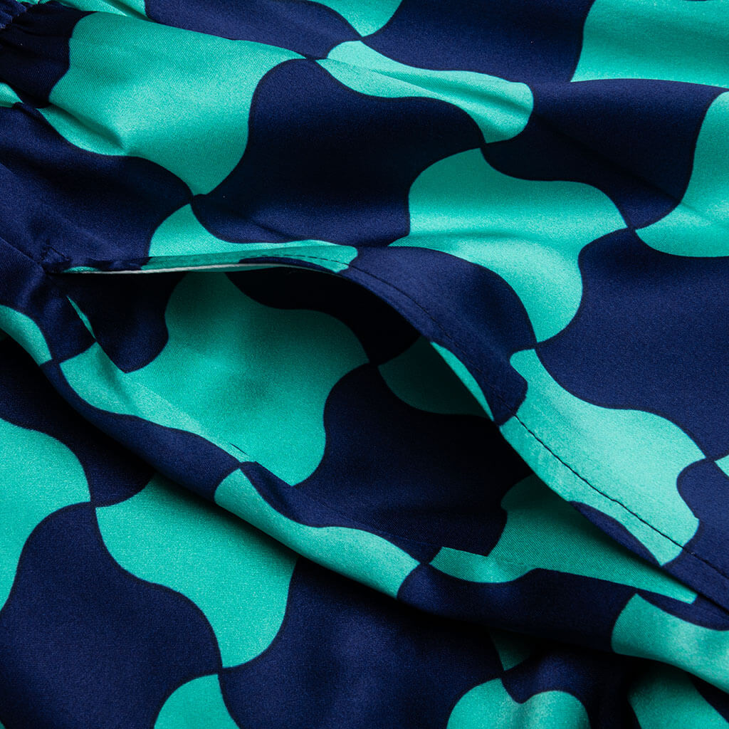 Pool Tile Silk Satin Shorts - Multi