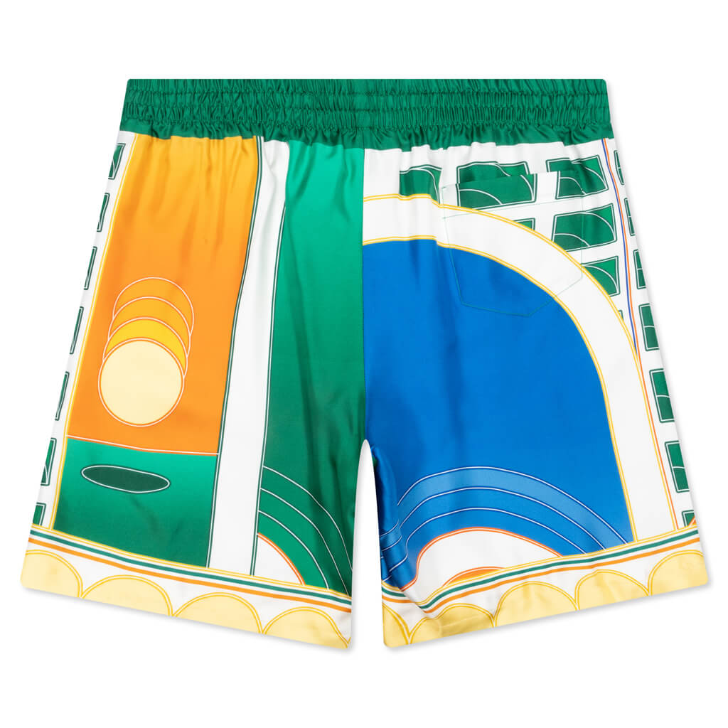 Reve De Tennis Silk Shorts w/ Drawstrings - Multi