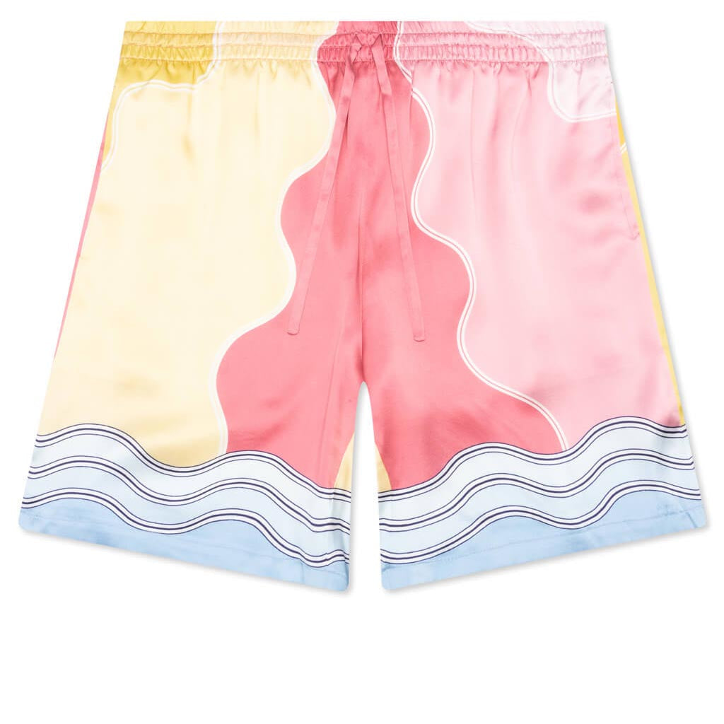Soleil Levant Silk Shorts w/Drawstrings - Multi