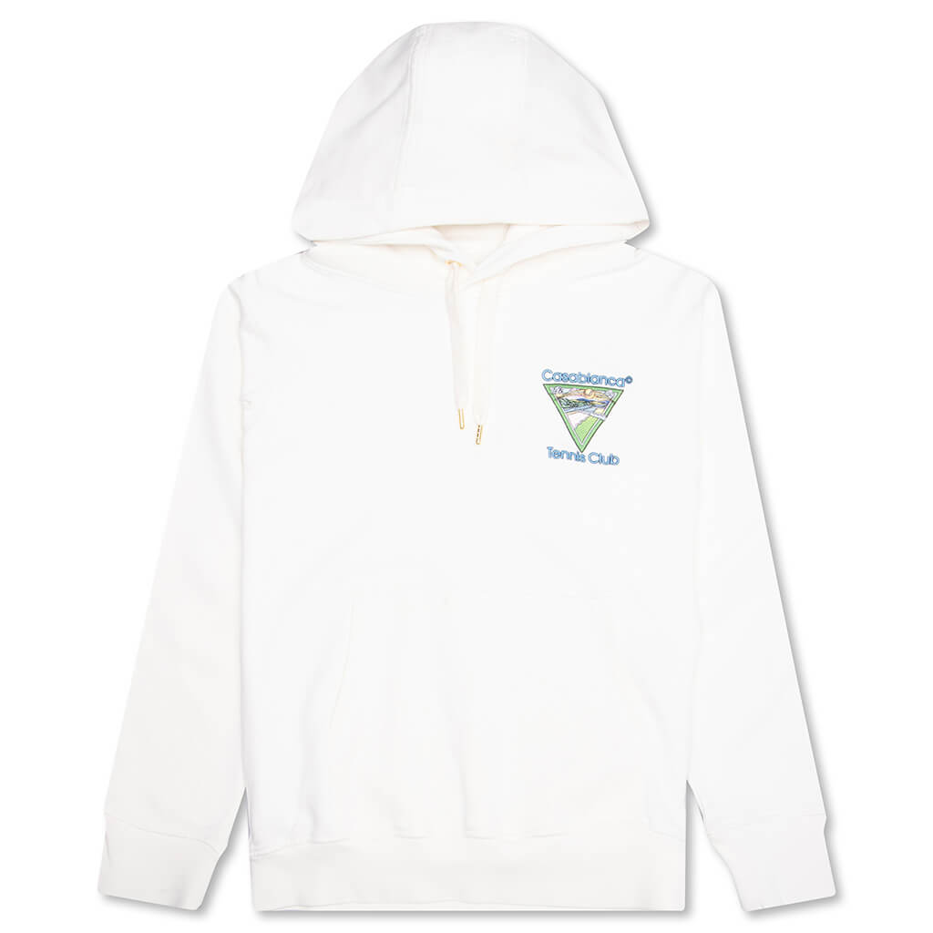 Tennis Club Icon Embroidered Hooded Sweatshirt - Off White