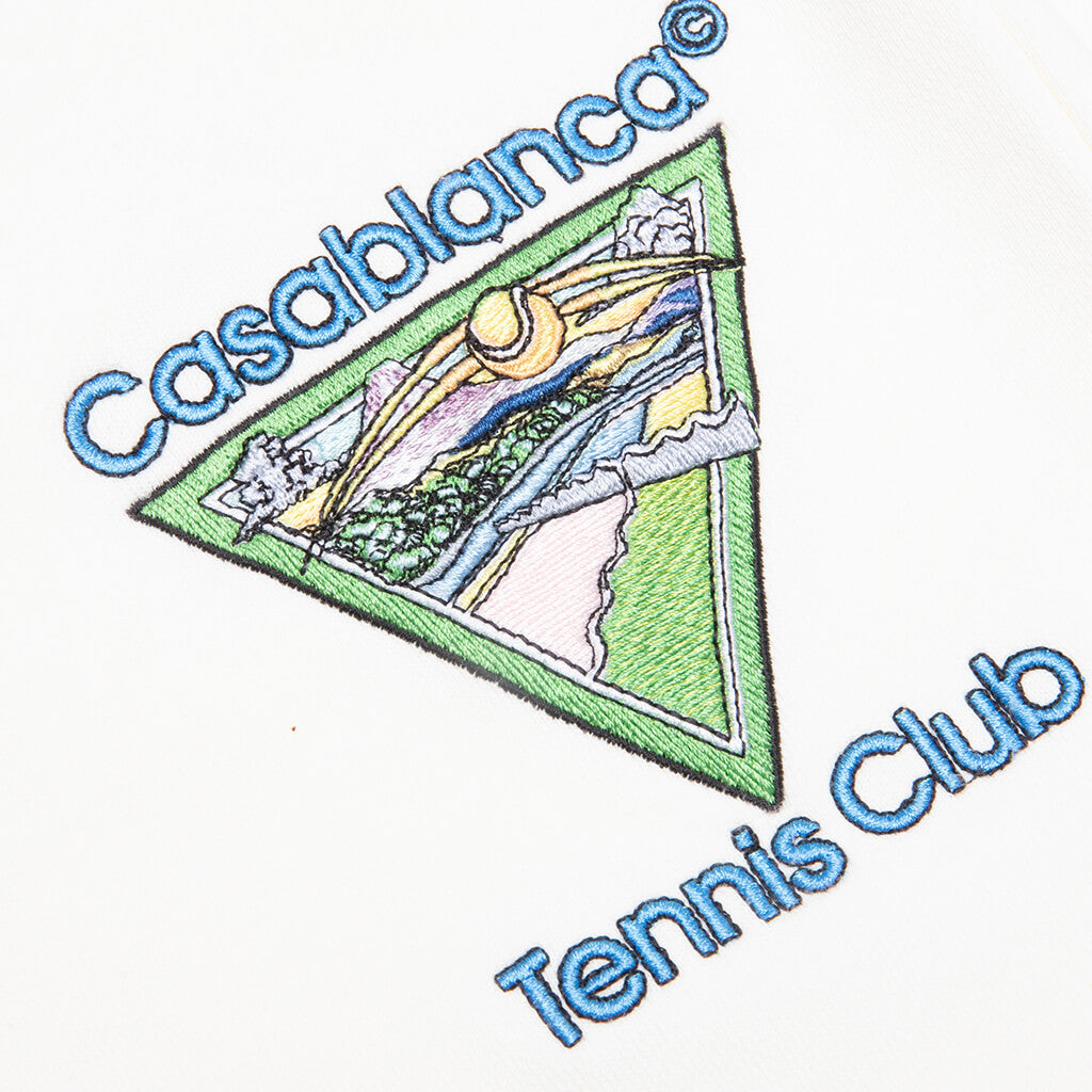 Tennis Club Icon Embroidered Hooded Sweatshirt - Off White