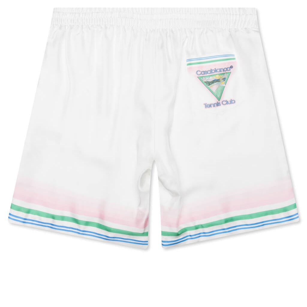 Tennis Club Icon Silk Shorts w/ Drawstrings - Multi