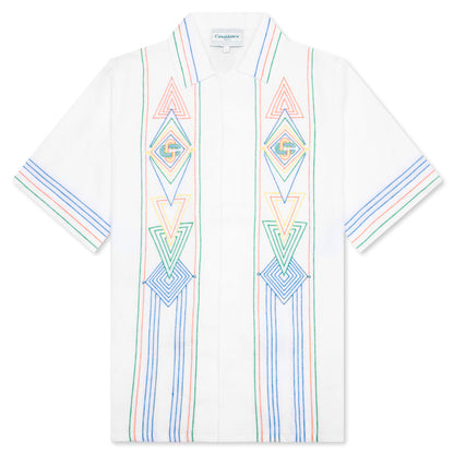 Chainstitch Embroidered Graphic Linen Shirt - Le Fil De La Musique