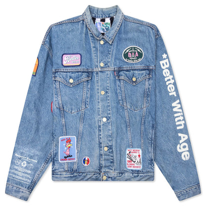 Charlatan Reversible Denim/Baseball Jacket - Indigo