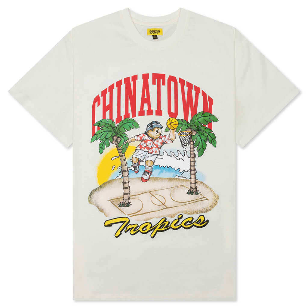 Chinatown Dunking Bear By The Water T-Shirt - Cream
