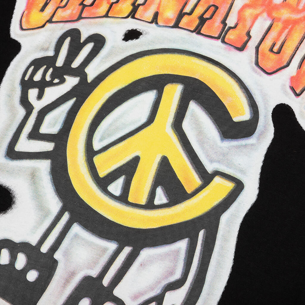 Chinatown Peace Guy Flame Arc T-Shirt - Black