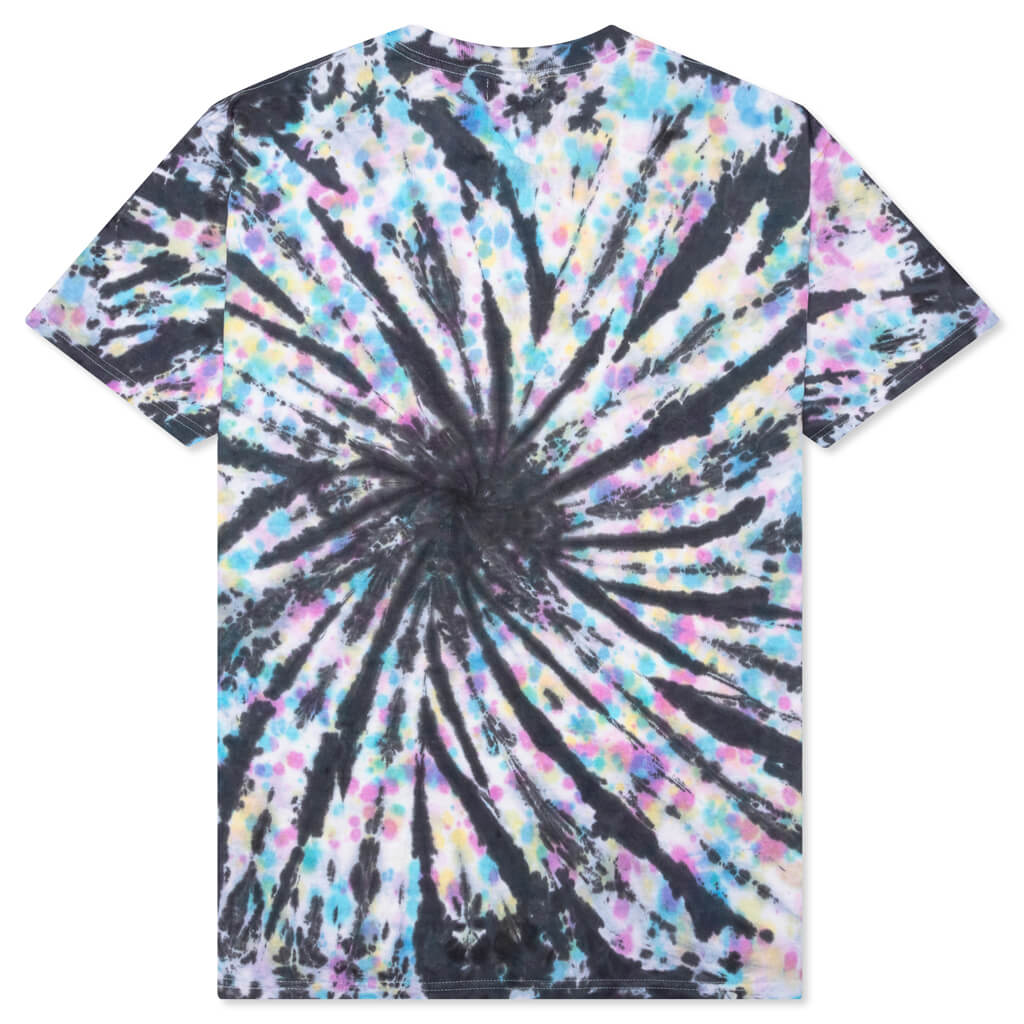 Chinatown Rhinestone Arc Overdye Tee - Spiral Tie Dye