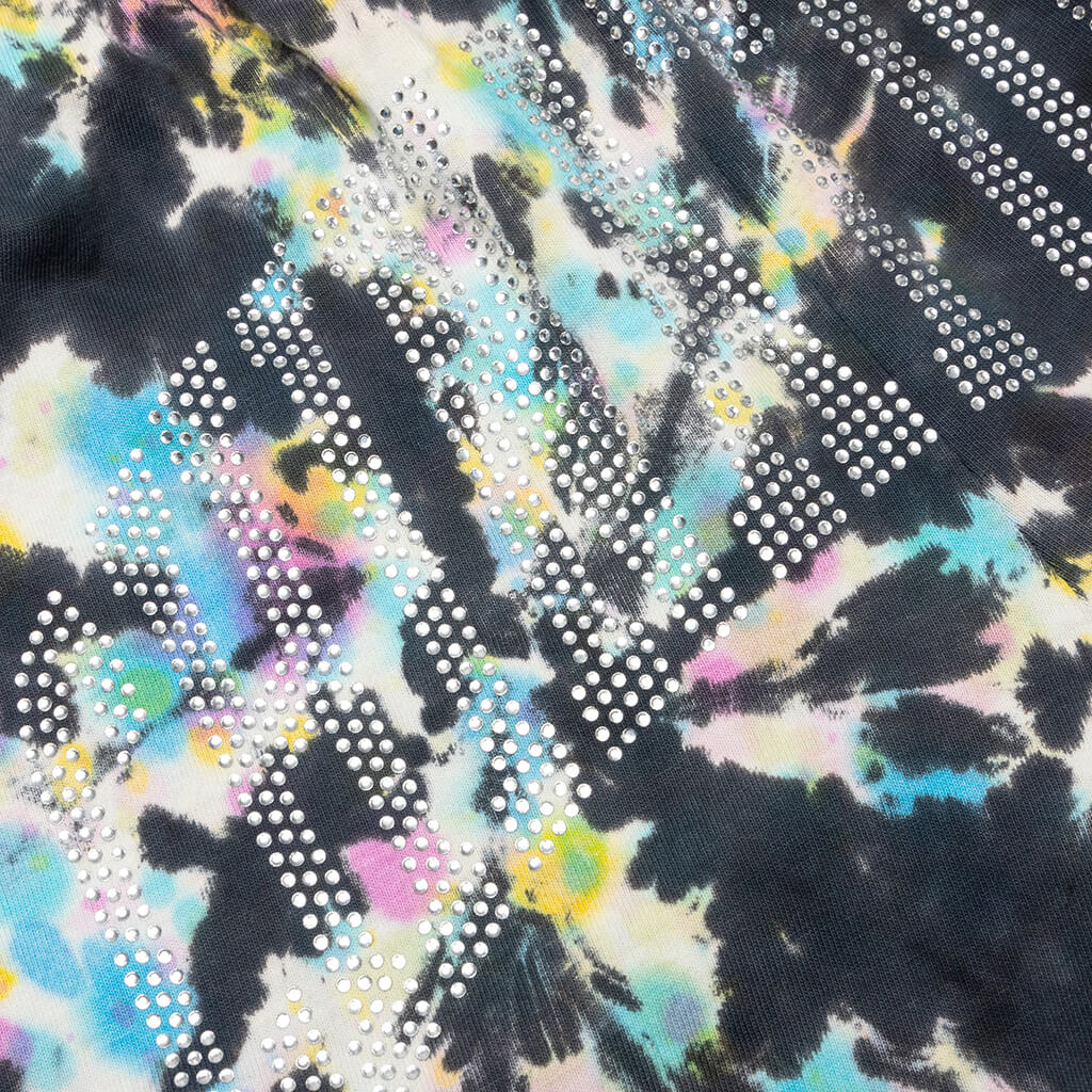 Chinatown Rhinestone Arc Overdye Tie Dye Shorts - Tie Dye