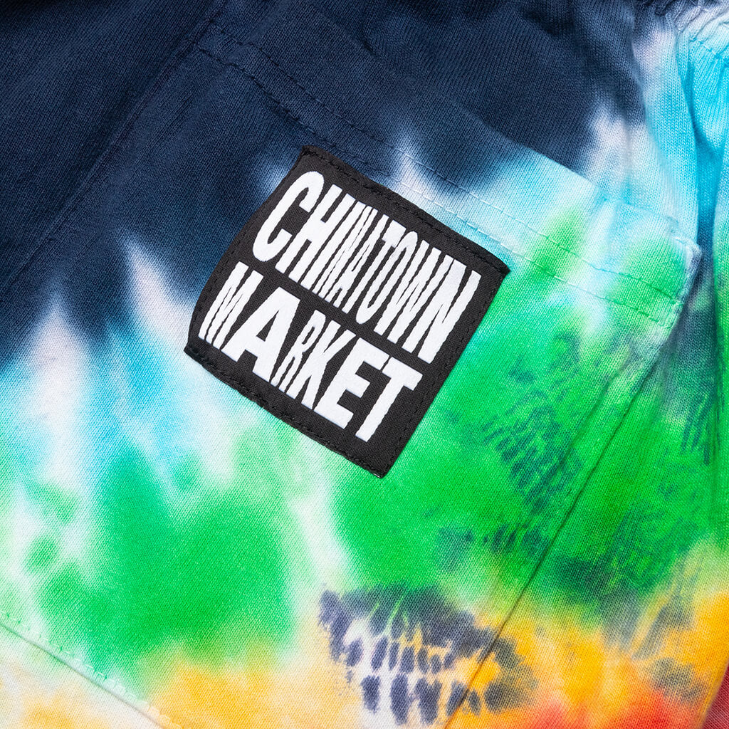 Chinatown Rhinestone Arc RGY Tie Dye Shorts - Tie Dye